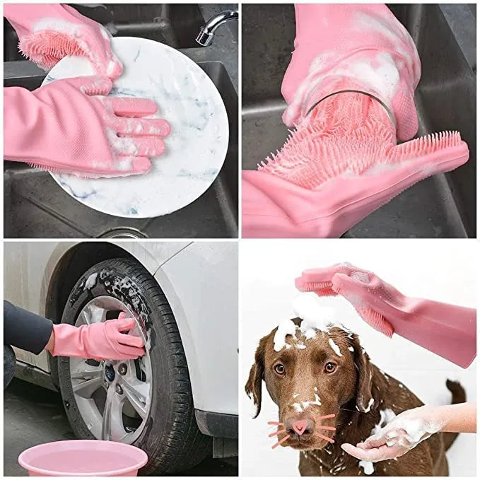 Silicon Washing Gloves High Quality Big Size - Household Accessory