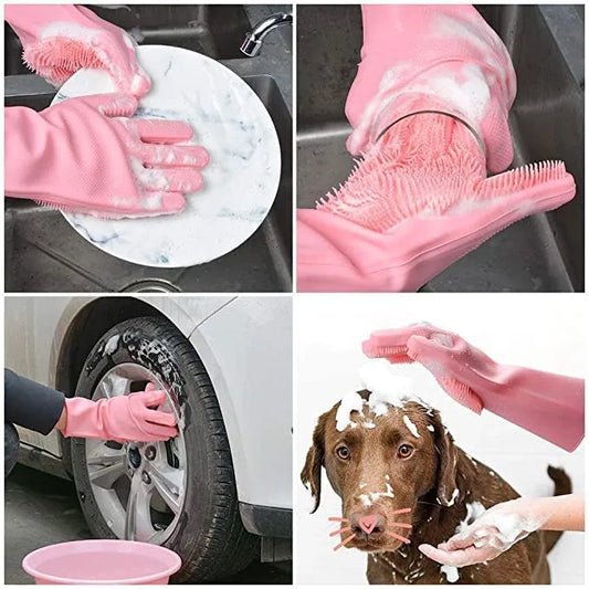Silicon Washing Gloves High Quality Big Size - Household Accessory