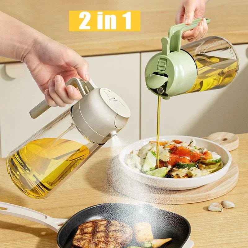 2-In-1 Oil Sprayer Bottle For Kitchen -For Cooking Oil Dispensing
