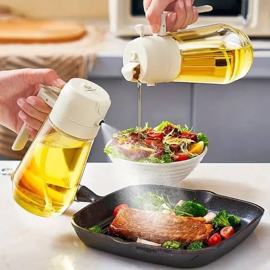 2-In-1 Oil Sprayer Bottle For Kitchen -For Cooking Oil Dispensing